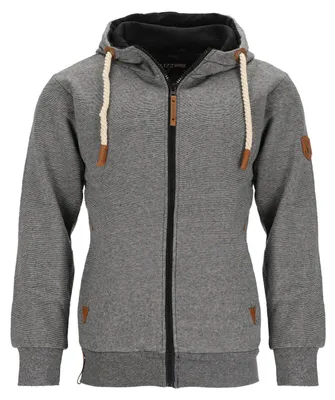 Produktbild von Lizzard Sports Herren Sweatjacke mit Kapuze gestreift - Winddichte Kapuzenjacke mit Streifen in Grau Größe M