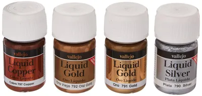 Metallic-Farben-Set flüssiges Gold, 4 x 35 ml, alkoholbasiert