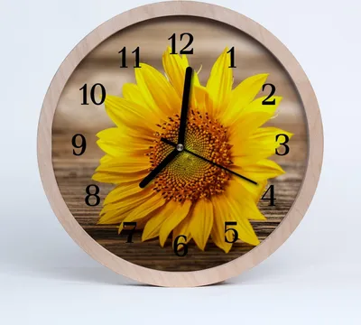 Produktbild von Holzuhr 20fi cm wanduhr - Sonnenblume Natur