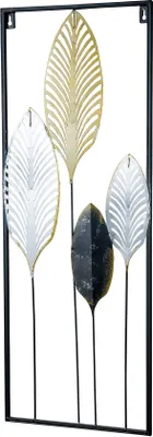 Produktbild von Wandbild H74cm Metallbild Gold Silber Schwarz Wanddeko Metall Industrial Deko