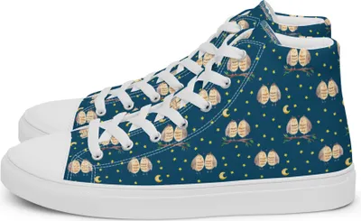 Produktbild von Mr. & Mrs. Panda Sneaker Damen Eulen Liebe Größe 36 1/2 - Blau - Geschenk, Stoffsneaker, Eule, Hochzeit Spruch, Sportschuhe, Verliebt, Owl, Damenschuhe, Damensneaker