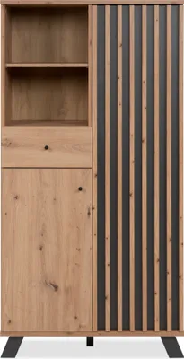 Image de Highboard >Medan< in Artisan Oak / anthrazit  - 80x156x40cm (BxHxT)