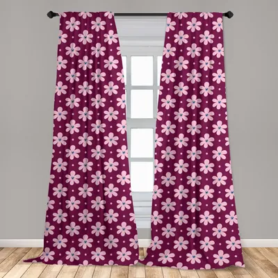 Produktbild von Abakuhaus, Fenstervorhänge, Blütenblätter mit Herzen, 2-Panel-Set, 150 x 175 cm