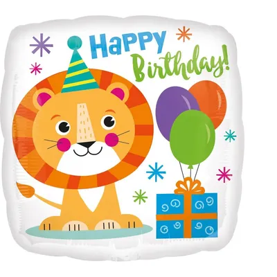 Produktbild von AMSCAN Standard Happy Lion Birthay 0