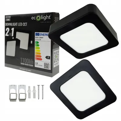 Obrázek produktu pro LED stropní svítidlo, nástěnné/podhledové, 12W, stmívatelné, měnitelná barva světla (CCT), černé barvy