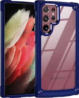 Image de Etui pour Samsung Galaxy S23 Ultra, étui hybride transparent PC TPU bumper et antichoc bleu