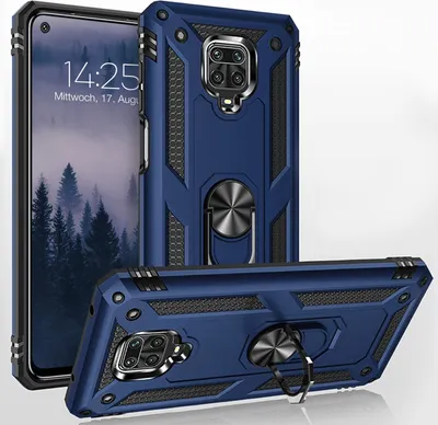 Produktbild von Armor Outdoor Handyhülle für Xiaomi Redmi Note 9 Pro Handy Panzer Case Cover Schutzhülle Farbe: Blau