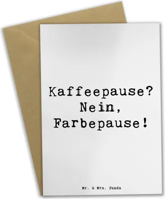 Produktbild von Mr. & Mrs. Panda valentinstagskarte Spruch Künstlerin Farbepause - Weiß - Geschenk, Klappkarte, Kunstschaffende, einladungskarten, Beruf, Pause, Berufsleben, babykarte