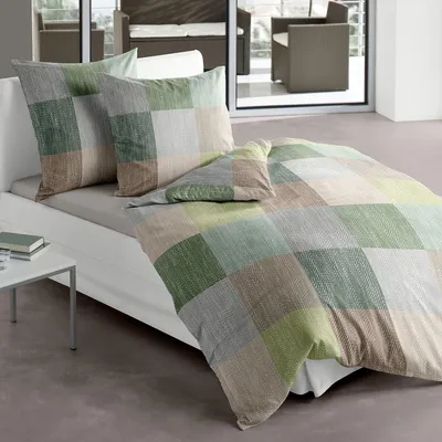 Produktbild von Traumschlaf Bettwäsche Salem oliv 135x200 cm + 80x80 cm