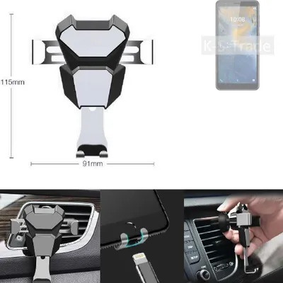 Produktbild von K-S-Trade Lüftungshalterung kompatibel mit ZTE Blade A31 kompakte Handy-Halterung Lüftungsschlitz Lüftungsgitter Autohalterung KFZ Auto-Halterung