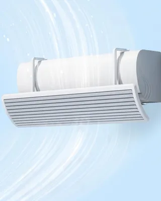 Winddeflektor für Klimaanlage, verstellbar, 180° Paneel, ABS, weiß