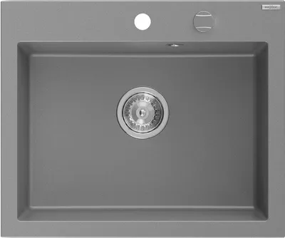 Produktbild von Mexen Elix Granitspüle 1-Becken 600 x 500 mm, grau, Siphon Chrom - 6525601005-71