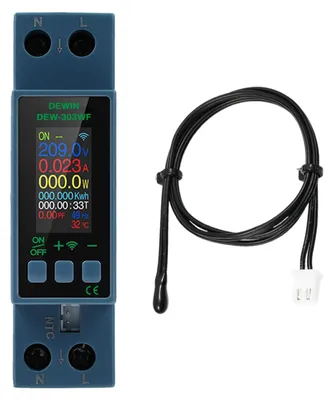 Produktbild von 8 in 1 WiFi Smart Energiezähler, DIN Rail Digitaler Strommesser, Spannung, Strom, Energie, Leistungsfaktor, Temperaturmessung