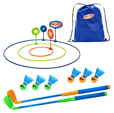 Produktbild von Nerf Golf Set Birdie Shot - Kindergolfspielzeug für draußen und drinnen