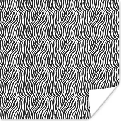 Produktbild von MuchoWow® Poster Tiermuster - Zebra - Schwarz - Weiß 75x75 cm - Wand Dekoration