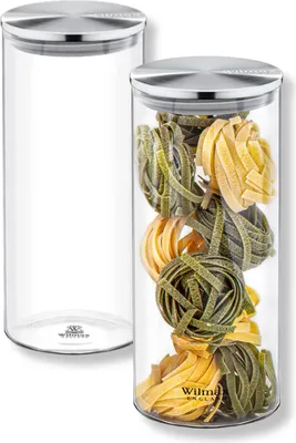 Produktbild von Wilmax Vorratsglas 1500 ml mit Edelstahldeckel 2er Set WL-888517/A2