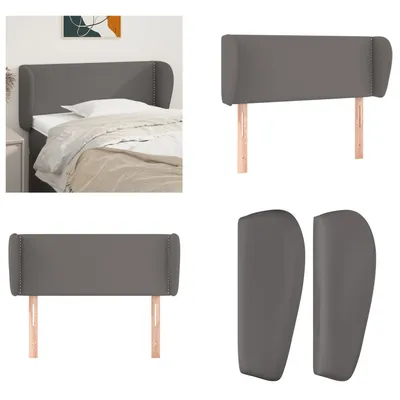 Produktbild von vidaXL Kopfteil mit Ohren Grau 83x23x78/88 cm Kunstleder - Kopfteil - Kopfteile - Bett-Kopfteil - Bettkopfteil