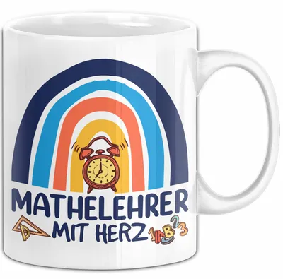 Produktbild von Mathelehrer Mit Herz Tasse Lustiges Geschenk Für Mathe-Lehrer (Weiß)