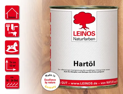 Produktbild von LEINOS Hartöl Doppelweiß 0,75 l – Hartöl für Holz innen, wasserabweisend