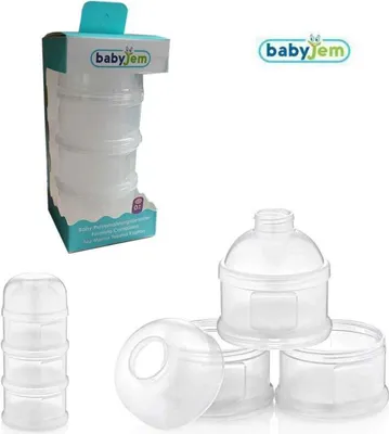 Produktbild von BabyJem Baby Milchpulver Portionierer 3 Kammern dicht Pulver Behälter Flasche Dose