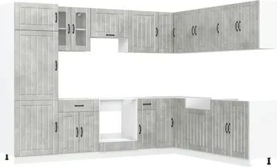Produktbild von 14-tlg. Küchenschrank-Set Lucca Betongrau Holzwerkstoff