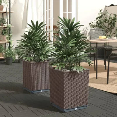 Zdjęcie produktu dla The Living Store Sadzarka 2 szt. Brązowy 30x30x37 cm Polipropylen