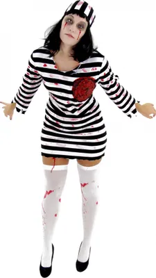 Produktbild von Zombie Sträflingskostüm für Damen, Größe:XS