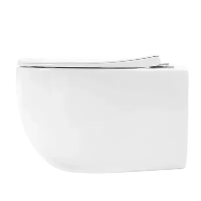 Produktbild von VBChome Hänge-WC Spülrandloses aus Keramik mit Toilettendeckel WC-Sitz aus Duroplast Absenkautomatik Rimless SoftClose-Funktion Tiefspüler Toilette