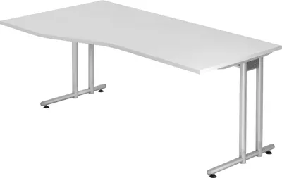 Produktbild von bümö Schreibtisch Serie-N - Nachbildung: Weiß, Größe: 180 x 100 cm