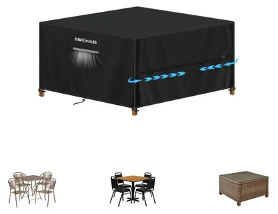 Produktbild von Schutzhülle für Gartenmöbel 115x115x75cm Quadratisch Wasserdicht 420D Oxford Schwarz