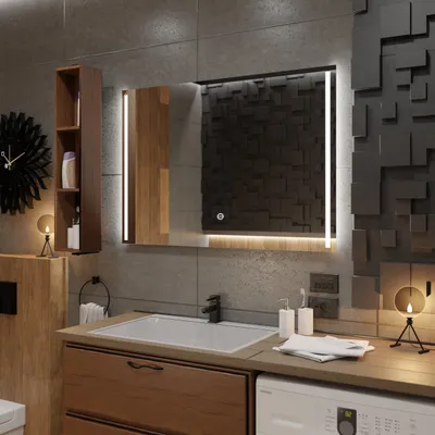 Obrázek produktu pro Koupelnové zrcadlo s LED osvětlením a dotykovým vypínačem - Paris - 150 cm, 80 cm