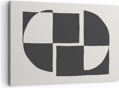 Produktbild von Bild auf Leinwand - Leinwandbild - Einteilig - Abstraktion Kontrast Figuren - 120x80cm - Wand Bild - Wanddeko - Wandbilder - Leinwanddruck - Bilder - Wanddekoration - Leinwand bilder - AA120x80-4495