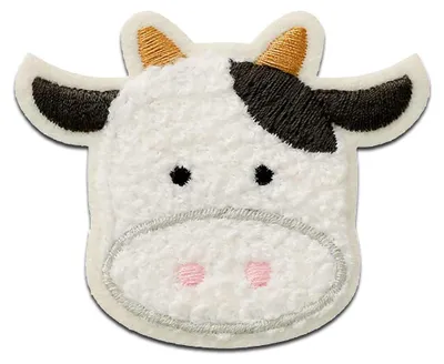 Produktbild von Mono-Quick Kuh Chenille Tier - Aufnäher, Bügelbild, Aufbügler, Applikationen, Patches, Flicken, zum aufbügeln, Größe: 5,4 x 6,6 cm