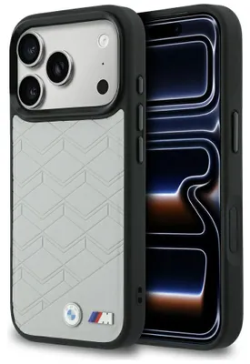 Immagine prodotto di Custodia BMW M Shape con logo MagSafe per iPhone 17 Pro Max, grigia