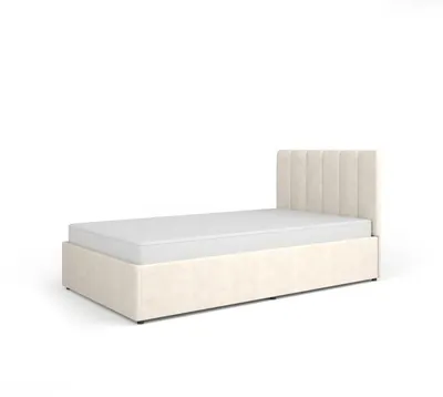 Produktbild von Polsterbett MORANO 120 Bett mit Bettkasten und Lattenrost, Doppelbett mit Stauraum, Modernes Schlafzimmerbett mit gepolstertem Kopfteil, Ehebett Beige