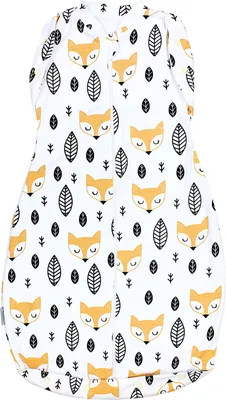 Produktbild von TupTam Baby Pucksack  e Materialien Swaddle Bag Wattiert Babyschlafsack 2.5 TOG unisex, Farbe: Unwattiert 0.5 TOG / Füchse Orange, Größe: 0-3 Monate