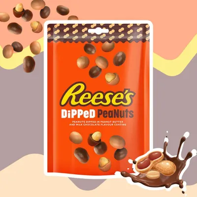 Produktbild von 1x Reese’s Dipped Peanuts – Erdnüsse mit Schokoladenüberzug, 90 g+ Heartforcards Versandschutz