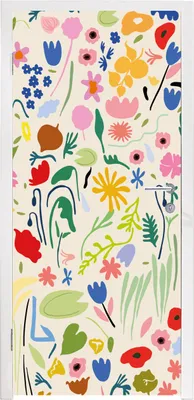Produktbild von MuchoWow® Türtapete Selbstklebende Türfolie Blumen - Muster - Pflanzen 90x235 cm Türposter Türaufkleber Klebefolie Türklebefolie - XXL-Plakaten - Foster für Türen - Aufkleber