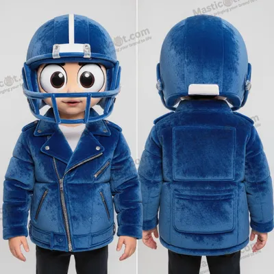 Produktbild von Plüsch-Maskottchen MASTICOT American Football Helm in Blau Velvet