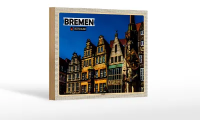 Produktbild von Holzschild Städte Bremen Deutschland Altstadt 18x12 cm Dekoration
