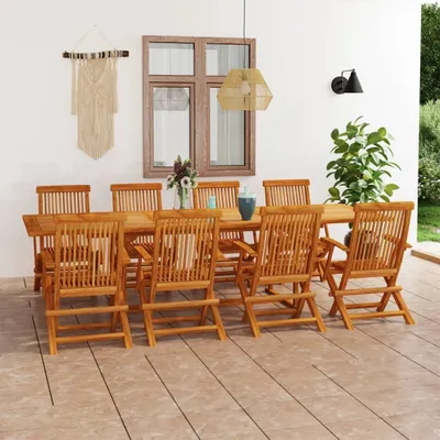 Produktbild von The Living Store 9-tlg. Garten-Essgruppe Teak Massivholz