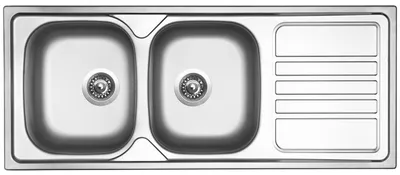 Obrázok produktu pre Nerezový drez Sinks OKIO 1200 DUO V, matný povrch - hrúbka 0,6mm