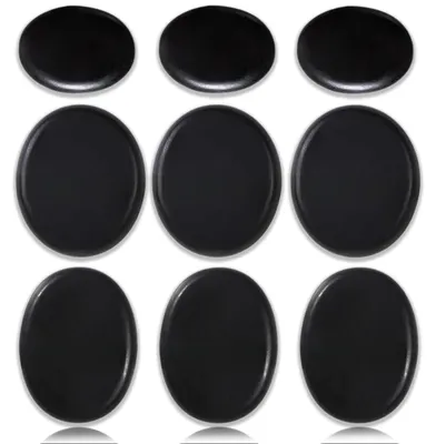 Image de Elzusha - Ensemble de massage aux pierres chaudes (9 pièces) - Pierres de basalte pour la relaxation et la thérapie