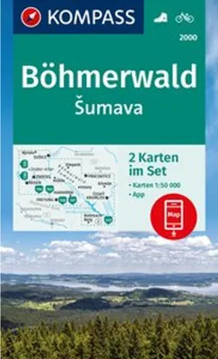 Obrázok produktu pre KOMPASS Súbor turistických máp 2000 Šumava, Šumava (2 mapy) 1:50 000