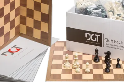 Produktbild von DGT CLUB PACK (10 x Set: Figuren + Schachbretter)