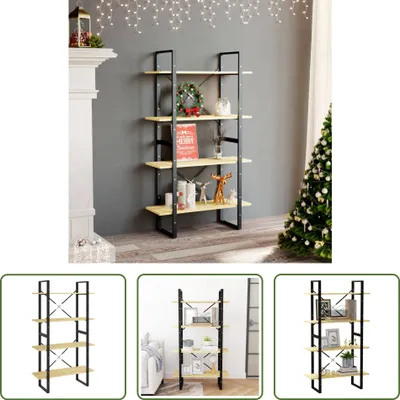 Produktbild von The Living Store Bücherregal 4 Fächer 80x30x140 cm Massivholz Kiefer