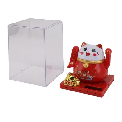 Imagen del producto de Gato de la suerte con energía solar, gato que agita las manos con energía solar, gato que agita las manos con energía solar, gato de la suerte con energía solar, gato que atrae la prosperidad y la buena suerte, gato de la suerte