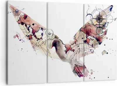 Produktbild von Bild auf Leinwand - Leinwandbild - Vogel Abstraktion - 105x70cm - Wand Bild - Wanddeko - Wandbilder - Leinwanddruck - Bilder - Kunstdruck - Wanddekoration - Leinwand bilder - Wandkunst - CE105x70-4109