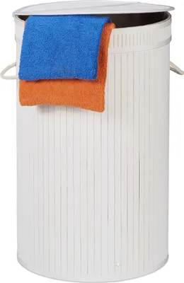 Image de Panier à linge en bambou RD24236, blanc