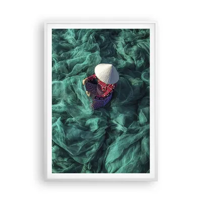 Produktbild von Gerahmtes Poster - Weißer Rahmen - Netzwerk Fischer Vietnam - 70x100 cm - Wand Bild - Wanddeko - Wandbilder - Wandposter - Bilderrahmen - Bilder - Kunstdruck - Wandbild - P2WPA70x100-4309